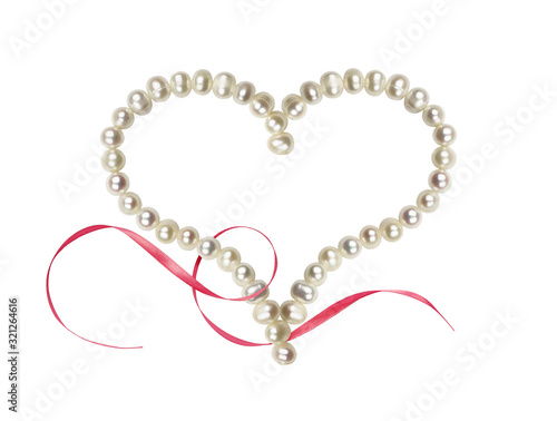 Freshwater pearls in a hear...