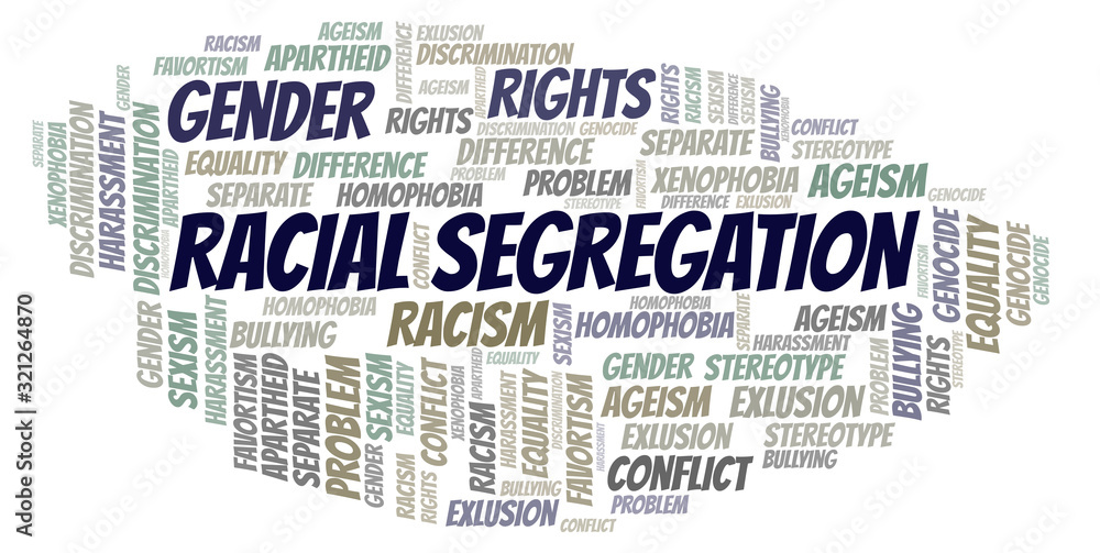 Obraz premium Racial Segregation - type of discrimination - word cloud.