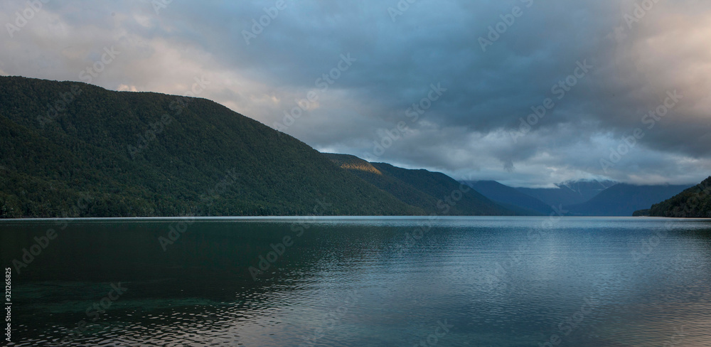 Lake Rotoroa. New Zealand. Sunset