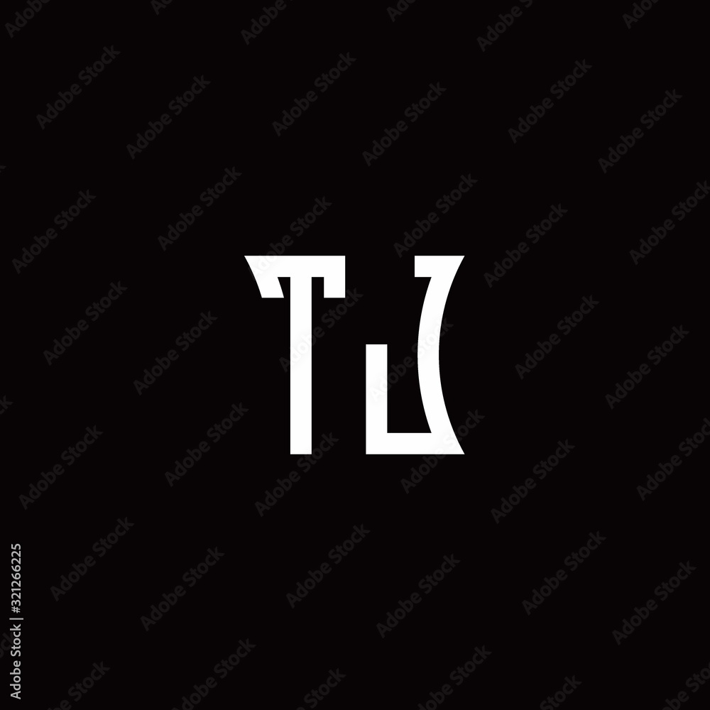 TJ monogram logo with curved side style design template TJ monogram logo with curved side style design template