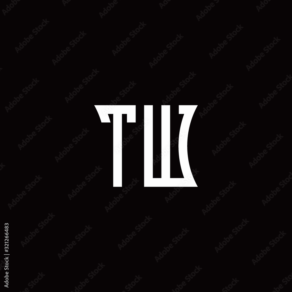 TW monogram logo with curved side style design template TW monogram logo with curved side style design template