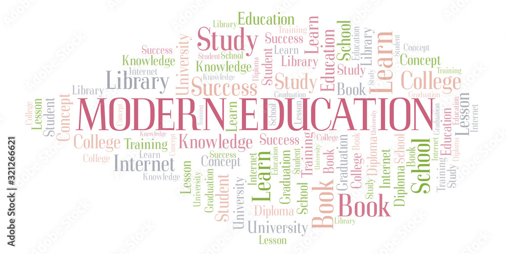 Modern Education word cloud.