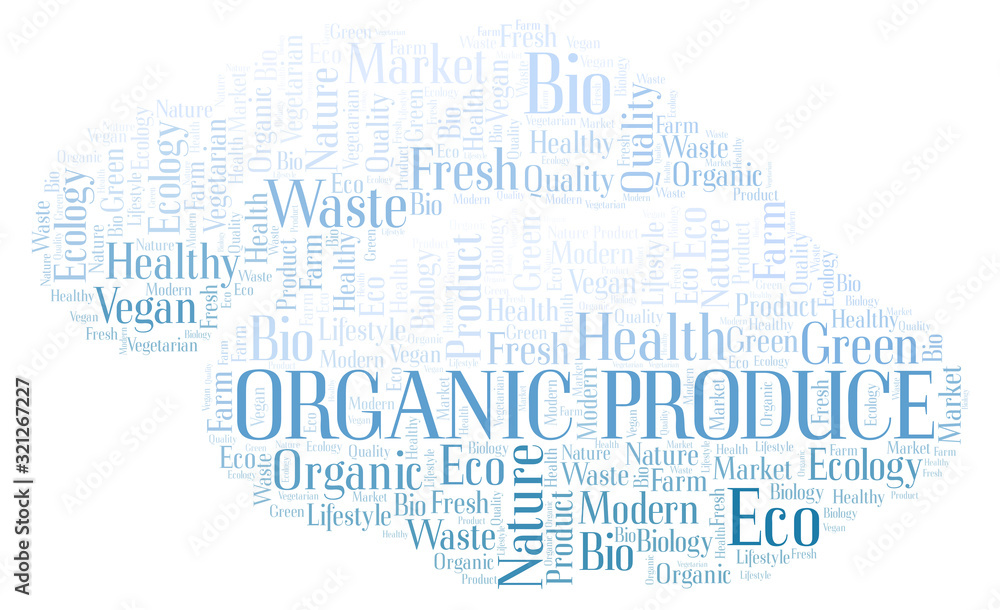 Fototapeta premium Organic Produce word cloud.
