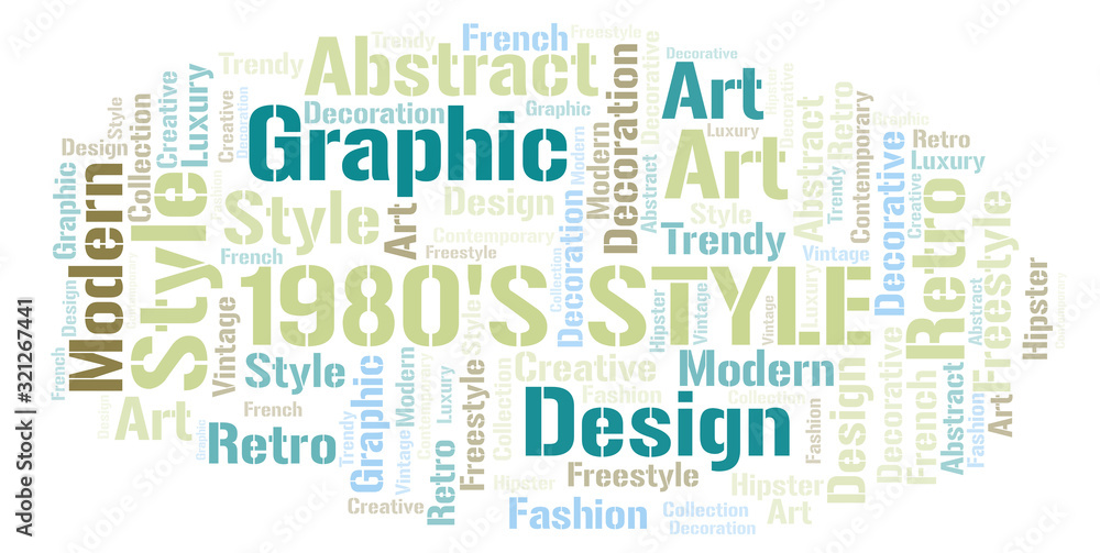 1980's Style word cloud.