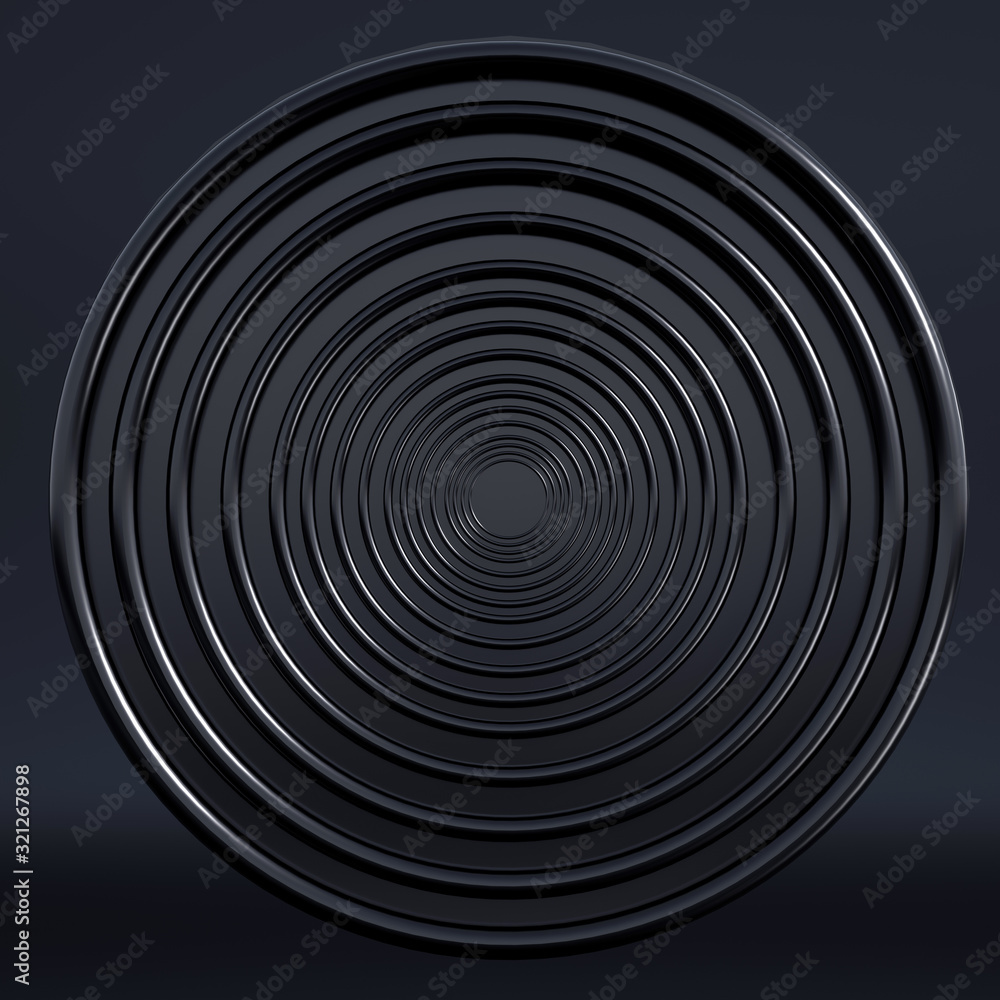 Fototapeta premium Elegant metal background with pedestal, podium and studio. 3d illustration, 3d rendering.