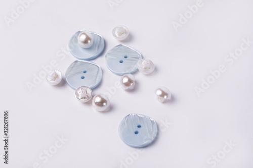 Collection of assorted spare clothes buttons.