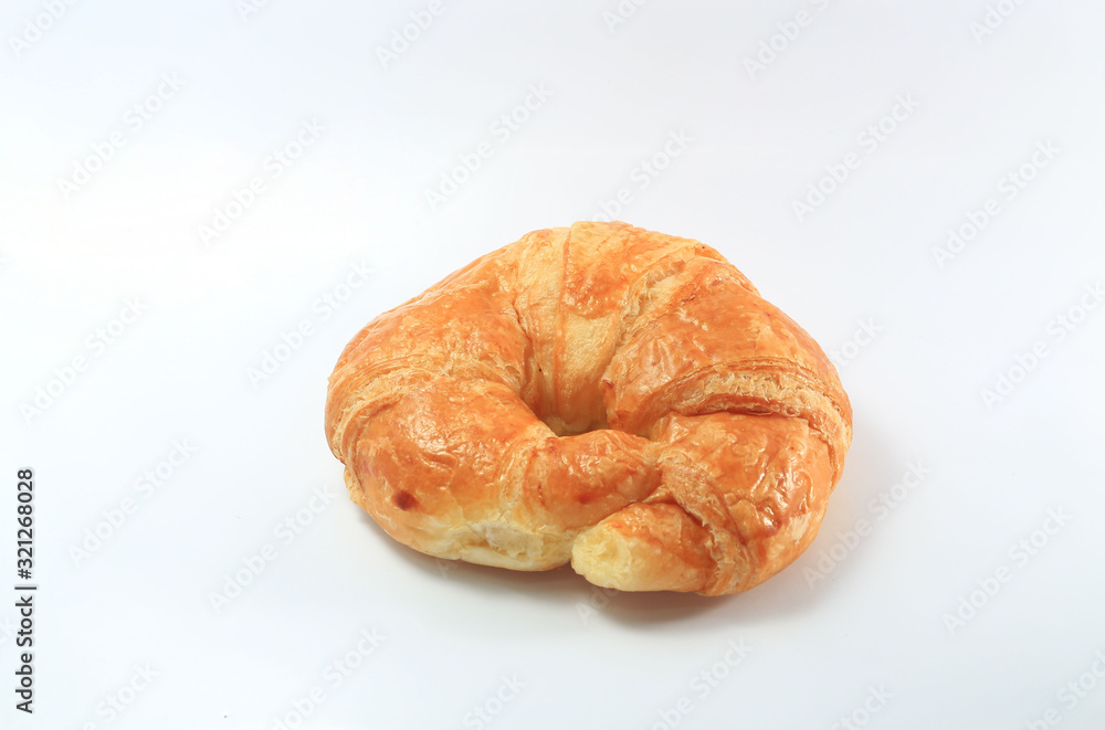 Croissant bread and white background Croissant bread and white background
