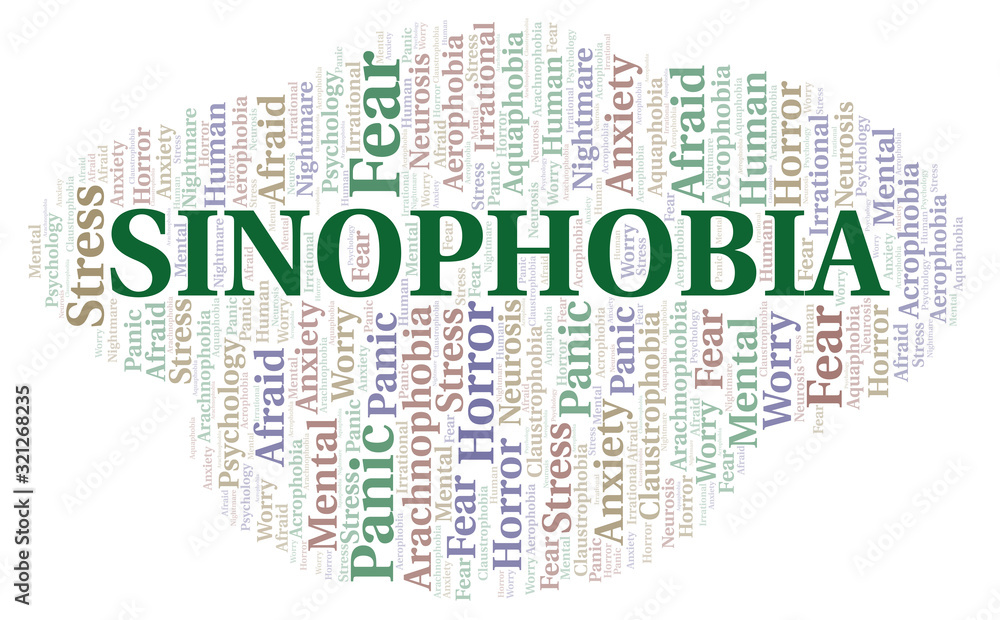 Fototapeta premium Sinophobia word cloud.