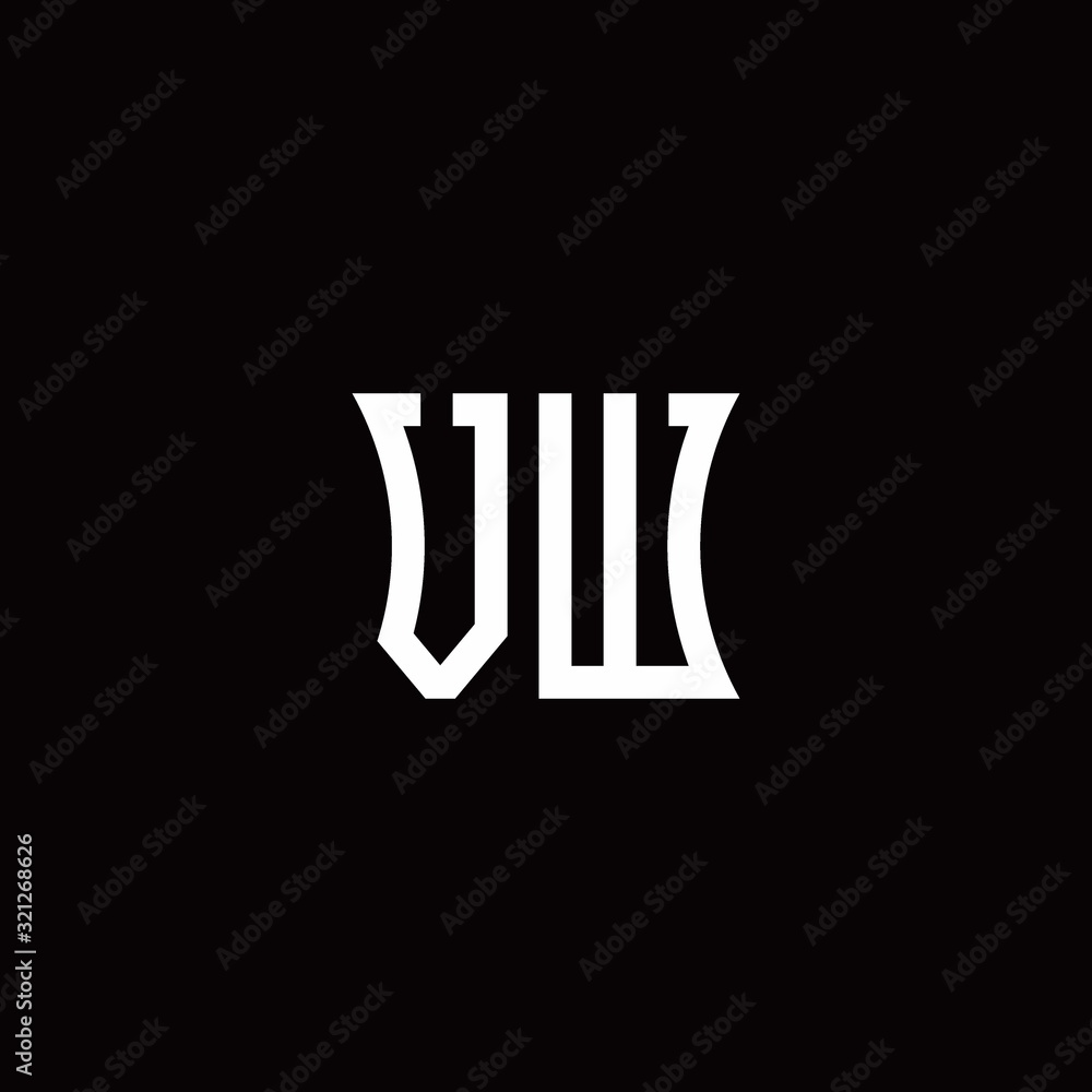 monogram logo with curved side style design templatet monogram logo with curved side style design templatet