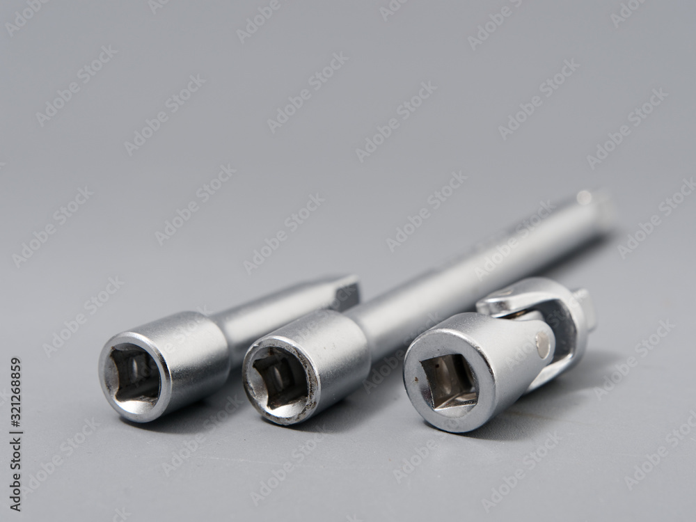 Fototapeta premium auto repair wrenches on a gray background