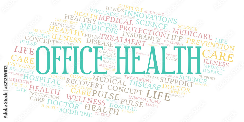 Fototapeta premium Office Health word cloud.