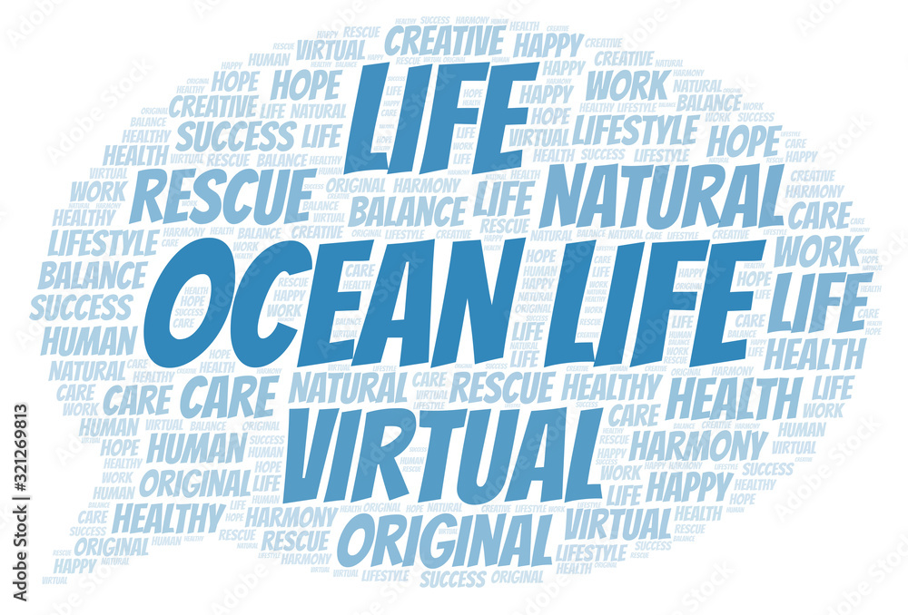 Obraz premium Ocean Life word cloud.