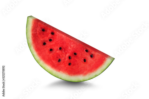 Sliced of watermelon isolated on white background, With clipping path