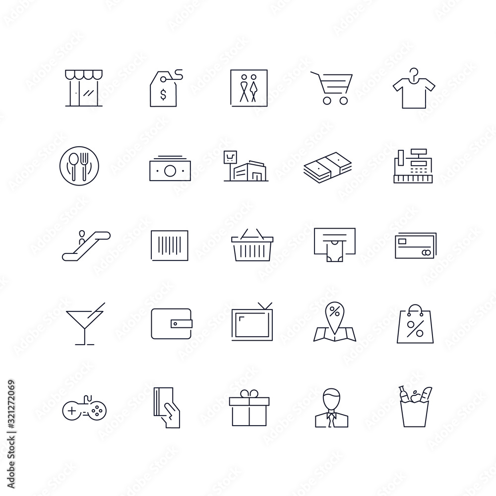 Line icons set. Mall pack. Vector illustration Line icons set. Mall pack. Vector illustration
