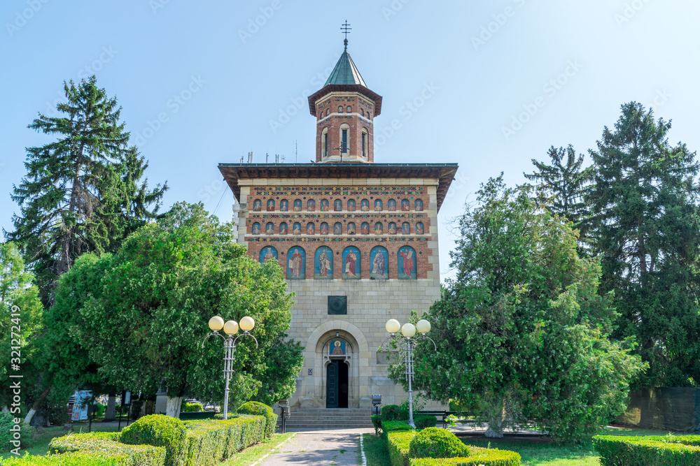Saint Nicholas Princely Church in Iasi, Romania. The church was established by Stephen the Great after the 1485 Battle of Cătlăbuga. A landmark church in Iasi on a sunny summer day