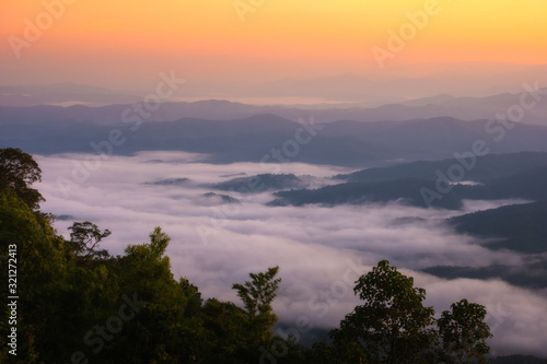 sunset in mountains