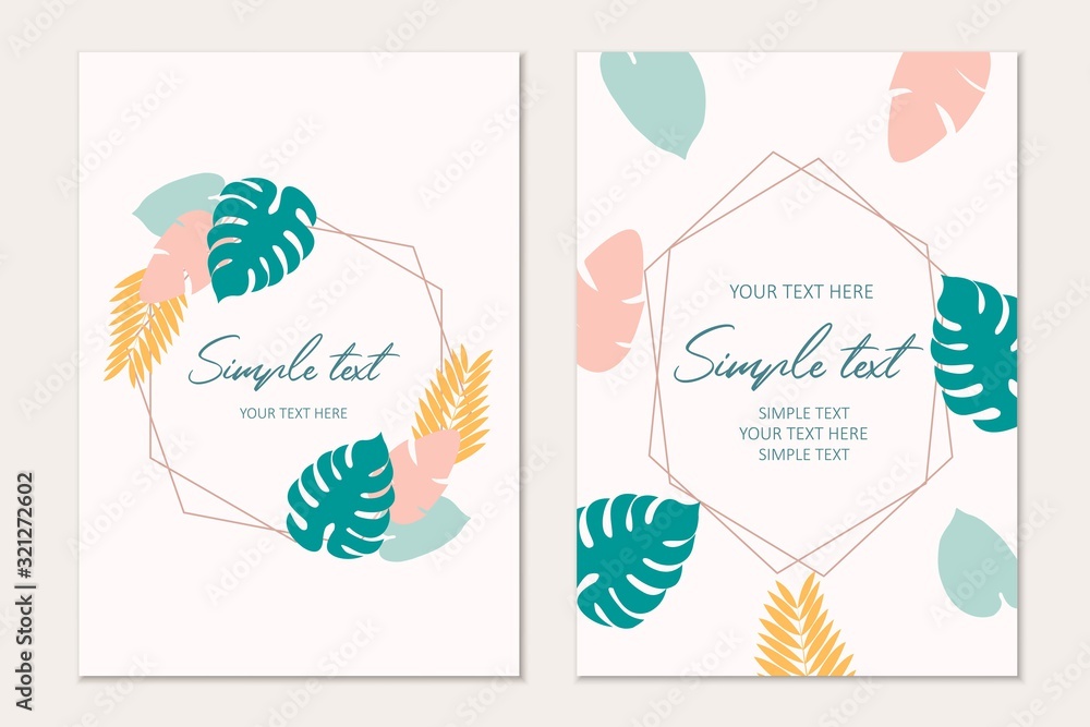 Tropical card template. Tropical background