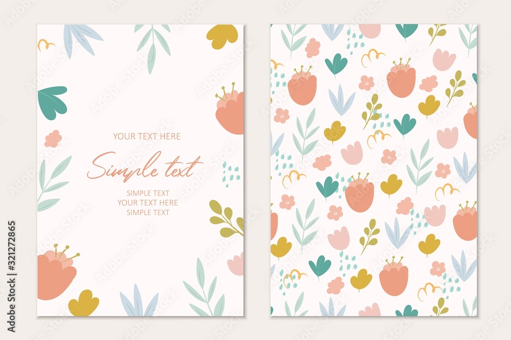 botanical card template. Invitation cards botanical card template. Invitation cards