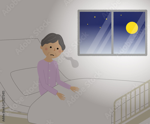 シニア女性　入院　不眠