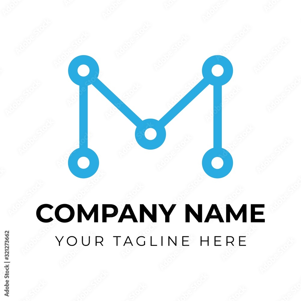 Connect Line Letter M Logo Design Template Element Connect Line Letter M Logo Design Template Element