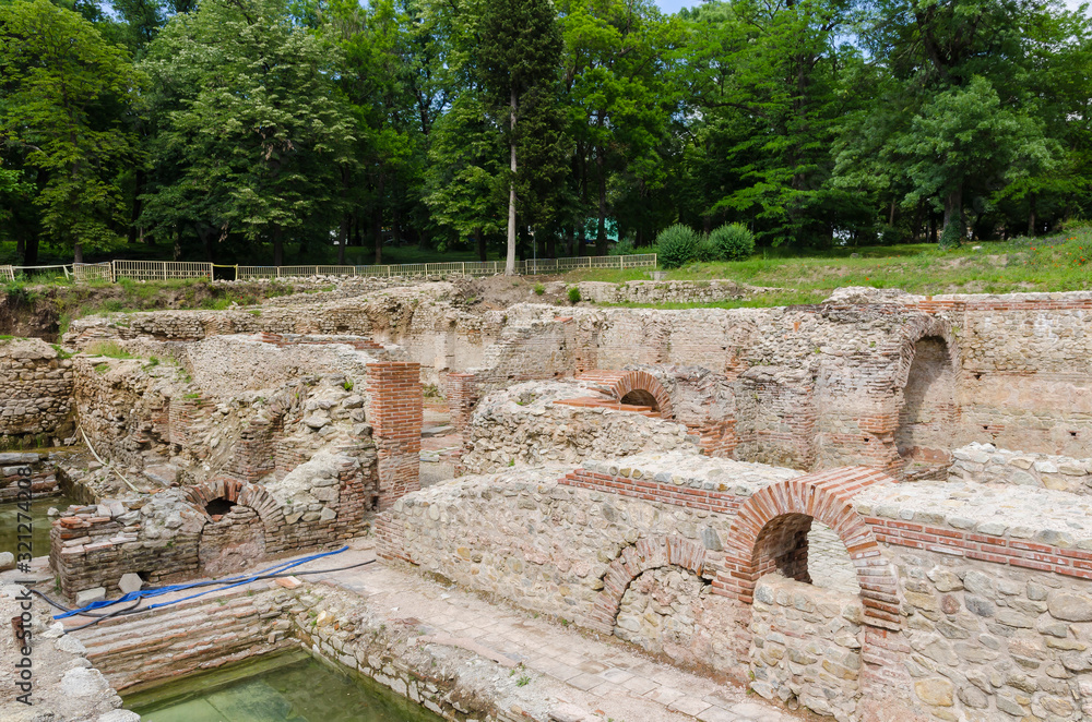 Remains of roman bath in the ancient city of Diocletianopolis in Hisarya, Bulgaria