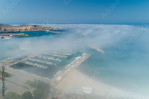 aerial view of the city of Bar under a low cloud photo