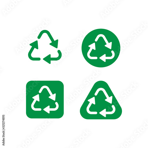 Recycle vector icon illustration design template