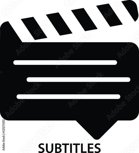 Subtitle icon. subtitle vector isolated on white background. subtitle trendy illustration.