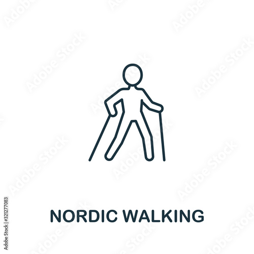 Nordic Walking icon from elderly care collection. Simple line element Nordic Walking symbol for templates, web design and infographics