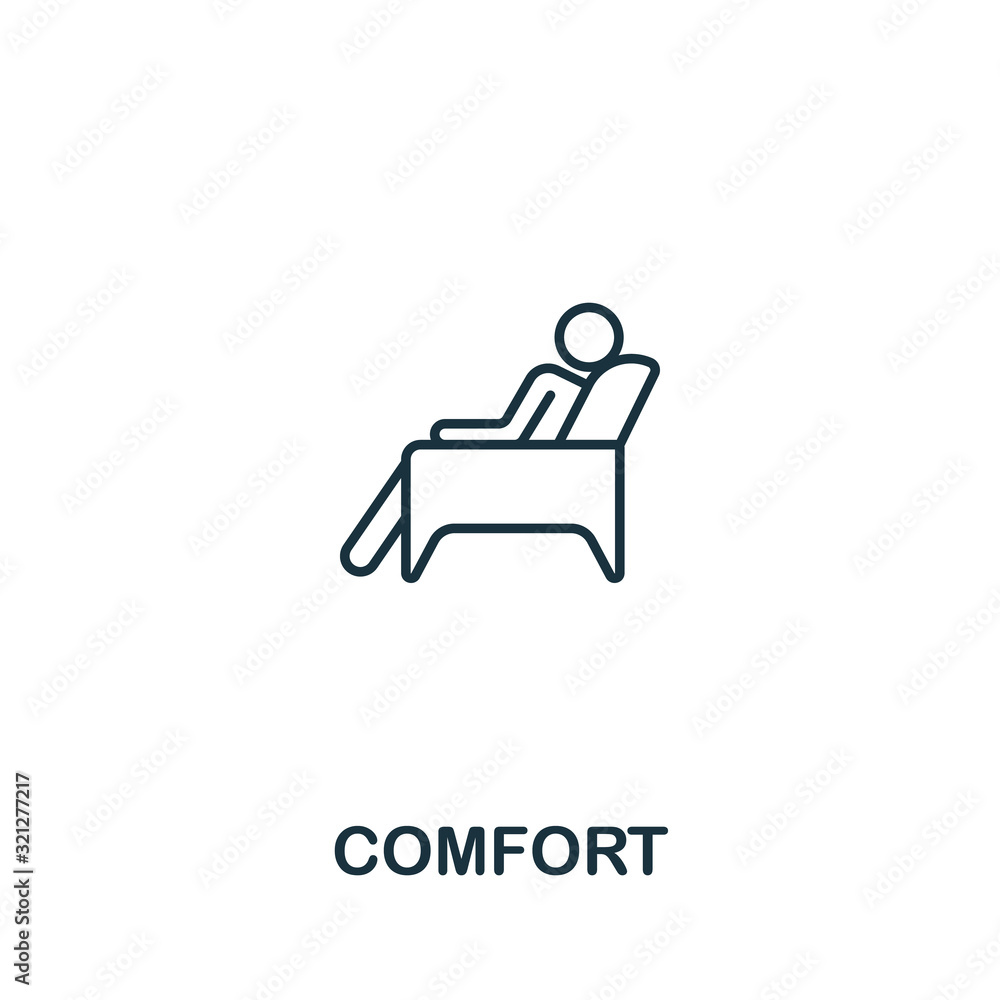 Comfort icon from elderly care collection. Simple line element Comfort symbol for templates, web design and infographics Comfort icon from elderly care collection. Simple line element Comfort symbol for templates, web design and infographics