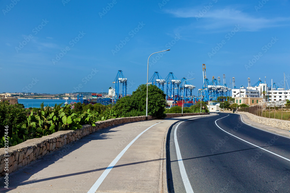 A modern highway on the background of a coast A modern highway on the background of a coast