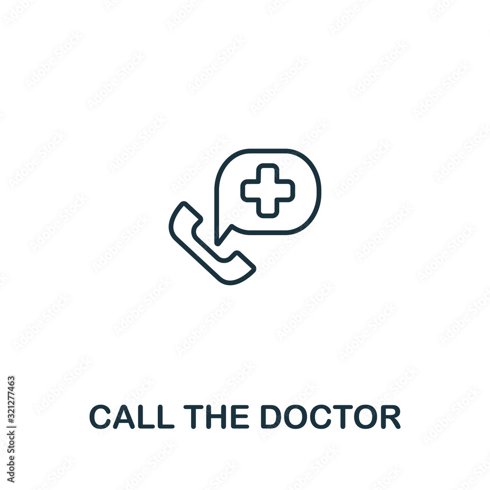 Call The Doctor icon from elderly care collection. Simple line element Call The Doctor symbol for templates, web design and infographics Call The Doctor icon from elderly care collection. Simple line element Call The Doctor symbol for templates, web design and infographics