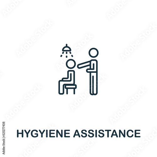 Hygiene Assistance icon from elderly care collection. Simple line element Hygiene Assistance symbol for templates, web design and infographics