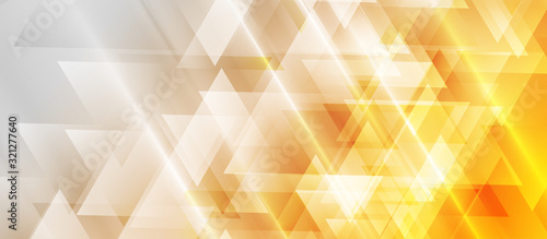 Orange and grey technology geometric low poly abstract background. Polygonal digital art vector design