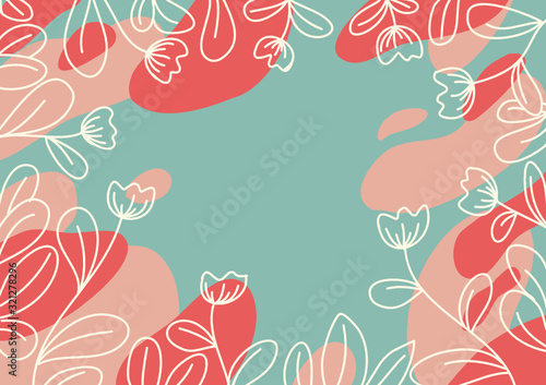 The floral pattern of the leaf has a space in the middle to insert text as a vector.