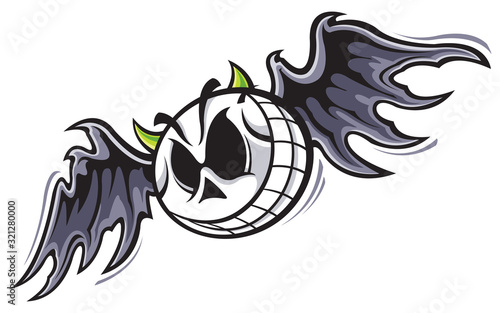 Bat skull cartoon