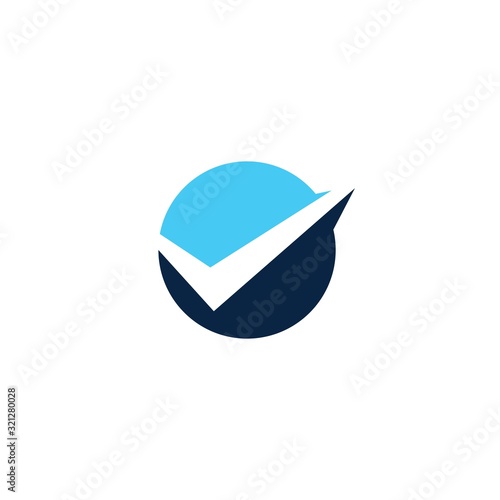circle round check logo vector icon badges illustration