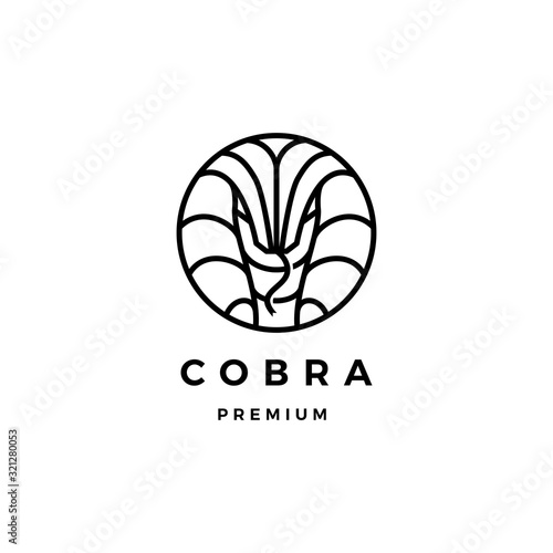 cobra logo vector icon illustration in round shape