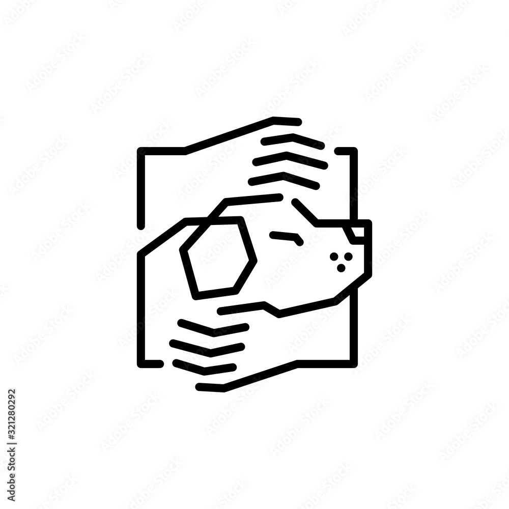 dog care hand hugs logo vector icon illustration line outline monoline dog care hand hugs logo vector icon illustration line outline monoline