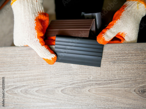 luxury vinyl floor tiles collection : the contractor make color matching of nosing step and vinyl floor tile colour 