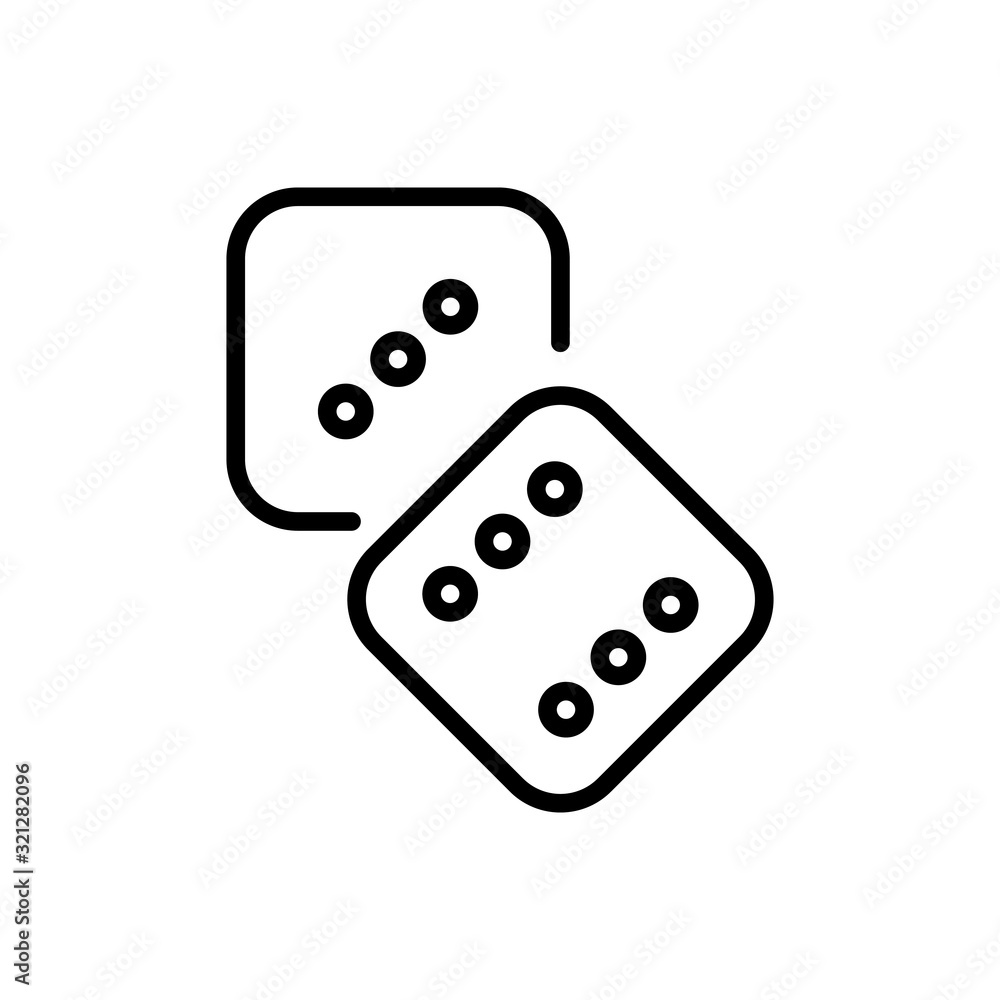 Dice outline icon. Symbol, logo illustration for mobile concept and web design. Dice outline icon. Symbol, logo illustration for mobile concept and web design.