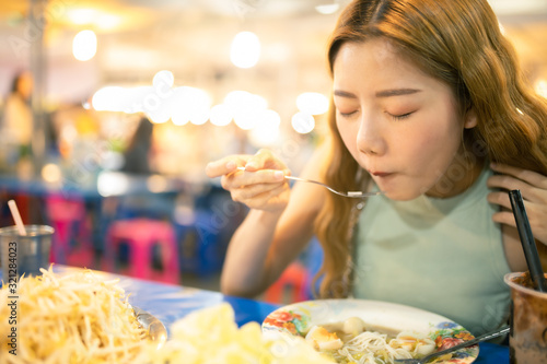 Photography Traveler Asian blogger women travel in Bangkok, Thailand, beautiful female using Women travel in Thailand concept