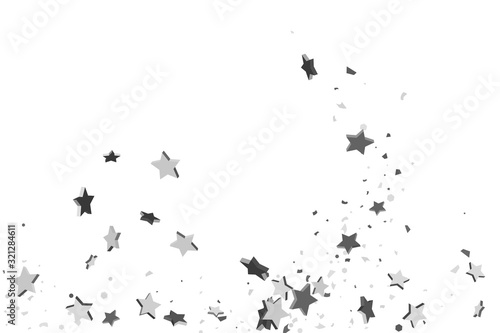 Silver volumetric star-confetti