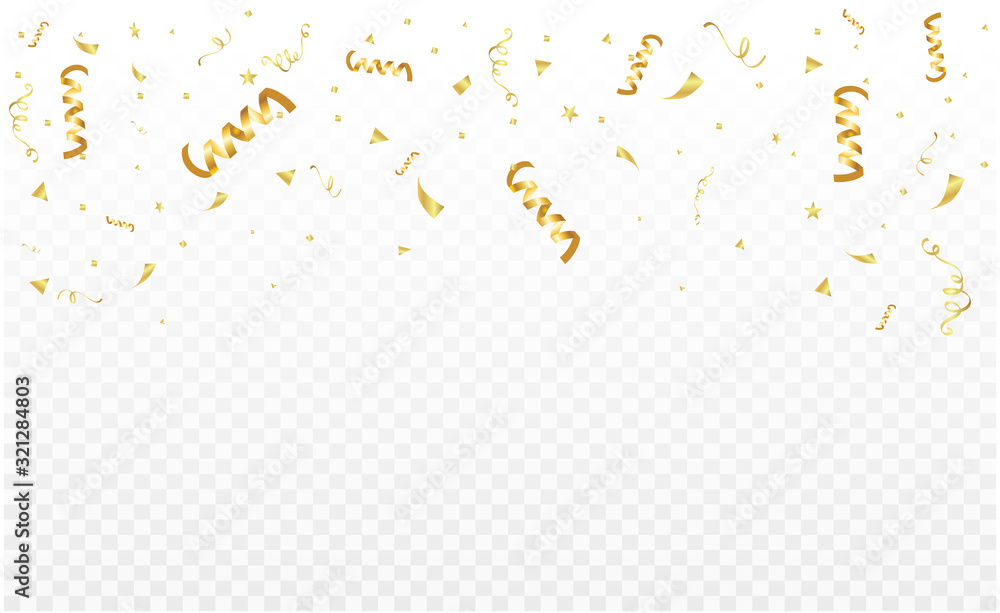 Celebration background party decoration frame template with confetti and gold ribbons. luxury greeting rich card. Festive design Celebration background party decoration frame template with confetti and gold ribbons. luxury greeting rich card. Festive design