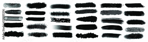 Plakat Set of Black grunge stroke brush for your design, vector.