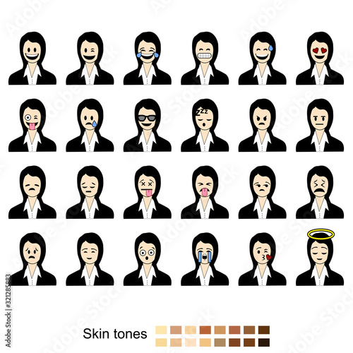 Businesswoman faces set