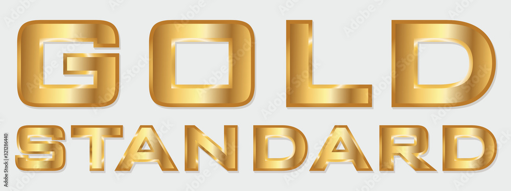 Vector illustration. Text Gold Standard in gold.