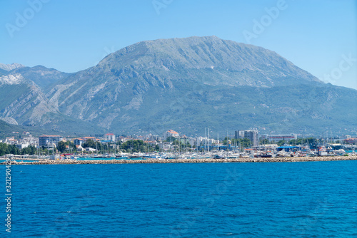 Bar, Montenegro, view from the ferry to harbor and town photo