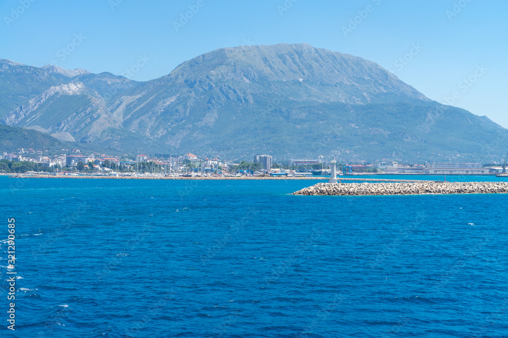 Bar, Montenegro, view from the ferry to harbor and town