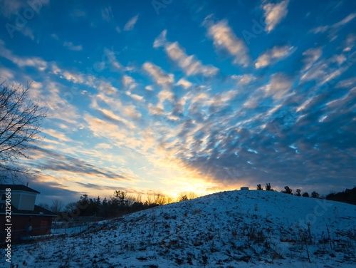 vivid blue sunset